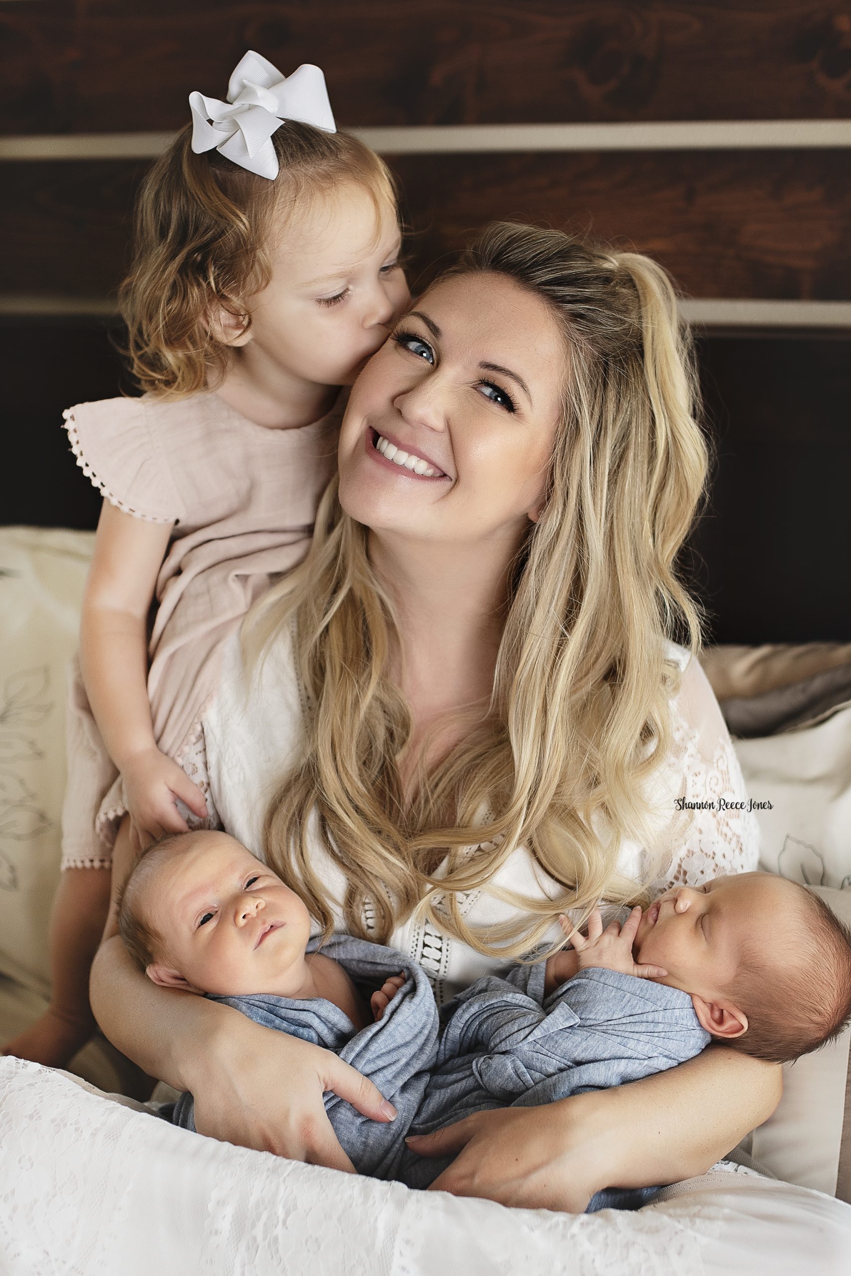 Newborn Twins Mom with babies