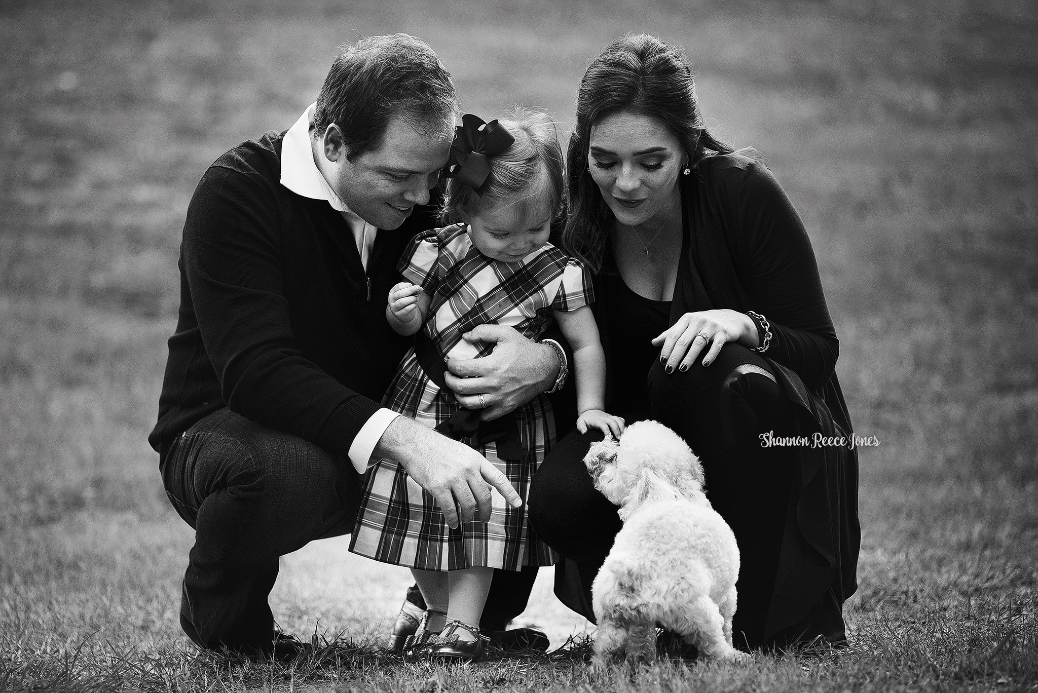 Outdoor black and white family photography Houston TX