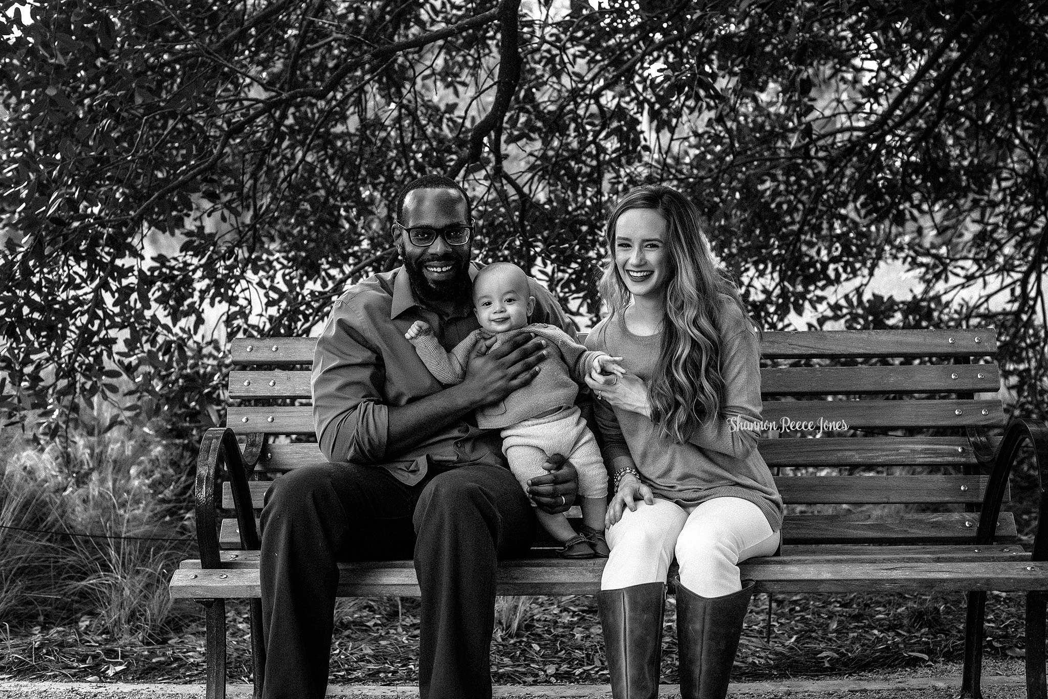 black and white family portrait photography Houston Texas