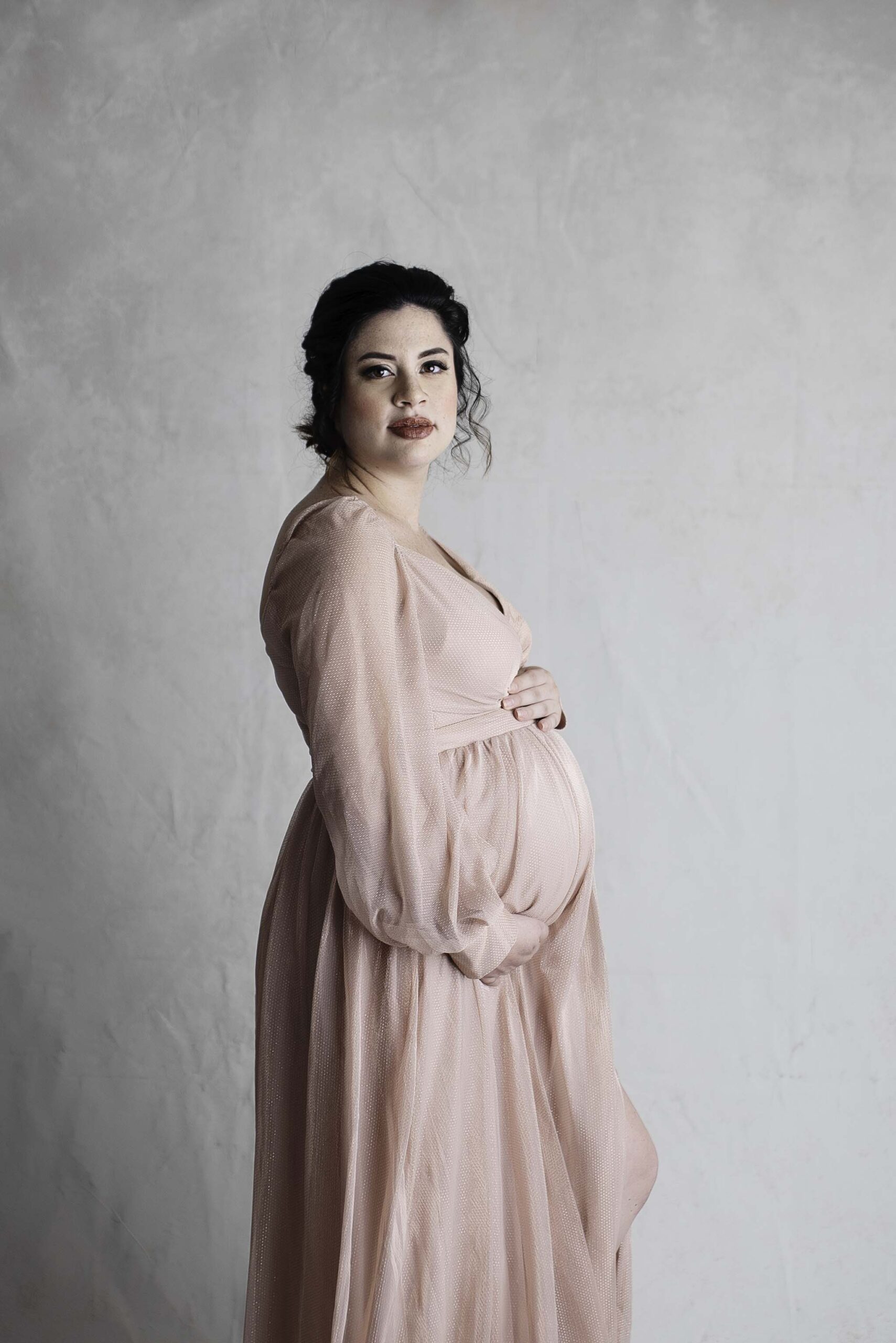 Pink Maternity Gown - Houston Photographer