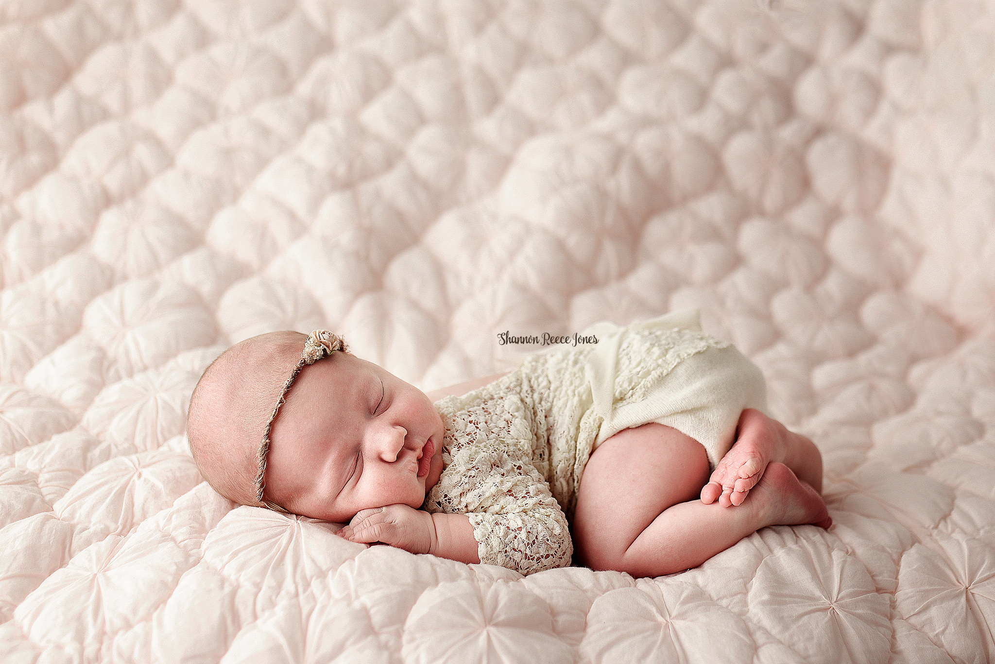 studio newborn photography houston texas, baby girl sleeping on white background