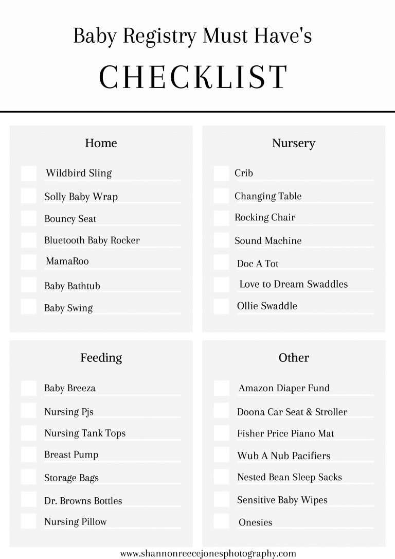 Baby Registry Checklist | Shannon Reece Jones Photography