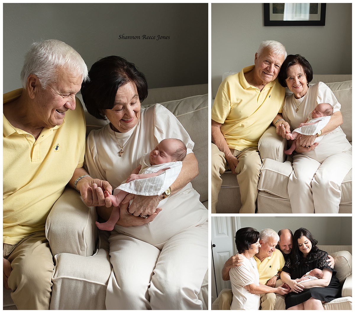 Grandparents with Baby | At Home Newborn Pictures 6