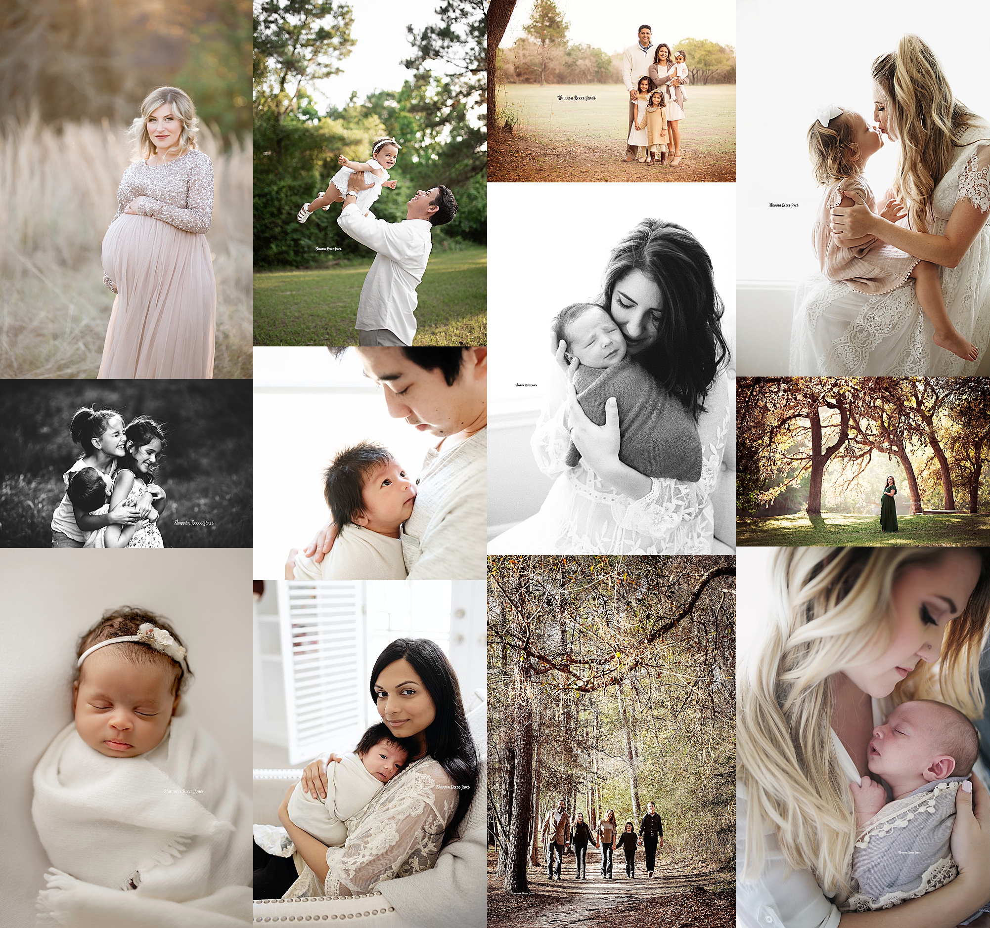 photo collage from one of the best Houston newborn photographers