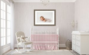 ways to use your newborn photos, framed photo in nursery