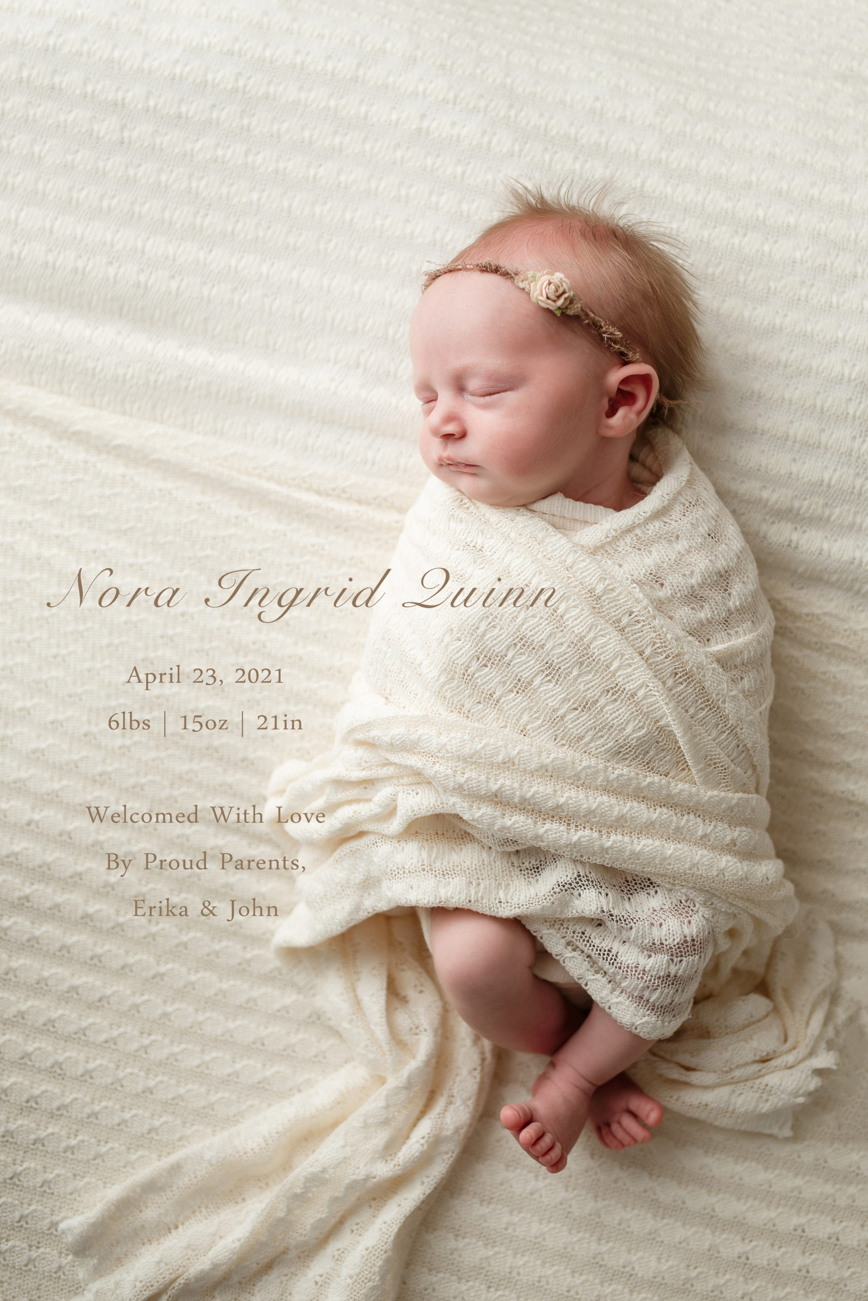 Houston Newborn Photographer - Birth Announcement Picture