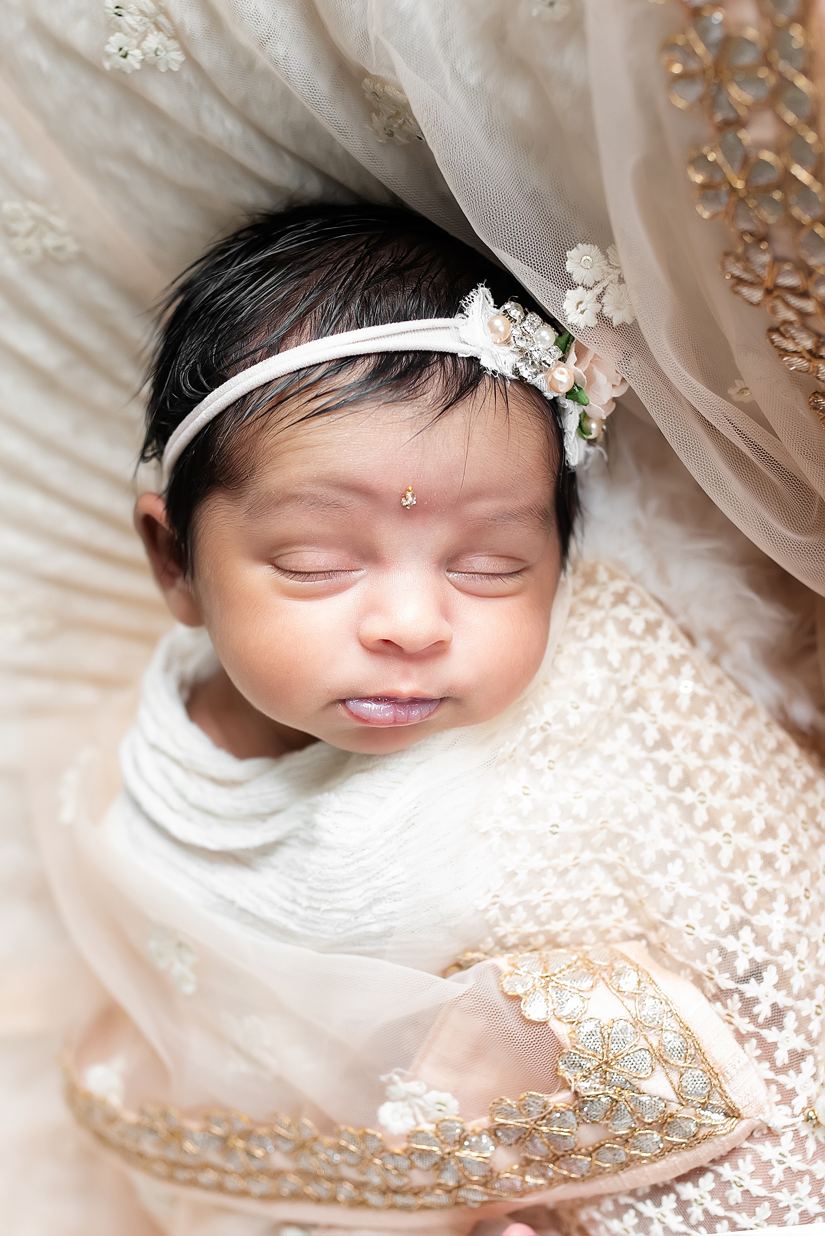Houston newborn photographer - traditional indian baby