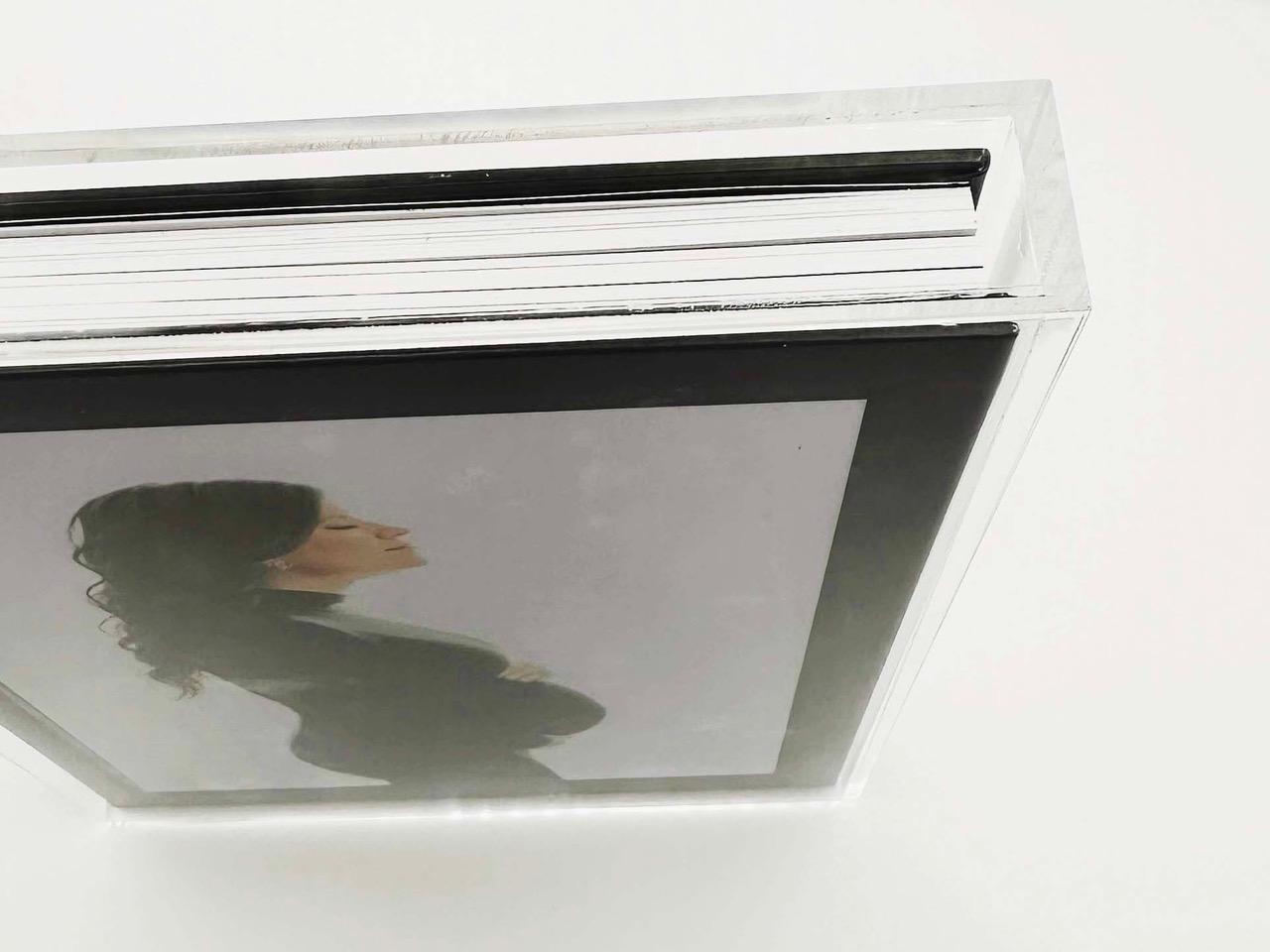 Maternity photo album from Houston Texas studio encased in clear acrylic slipcase