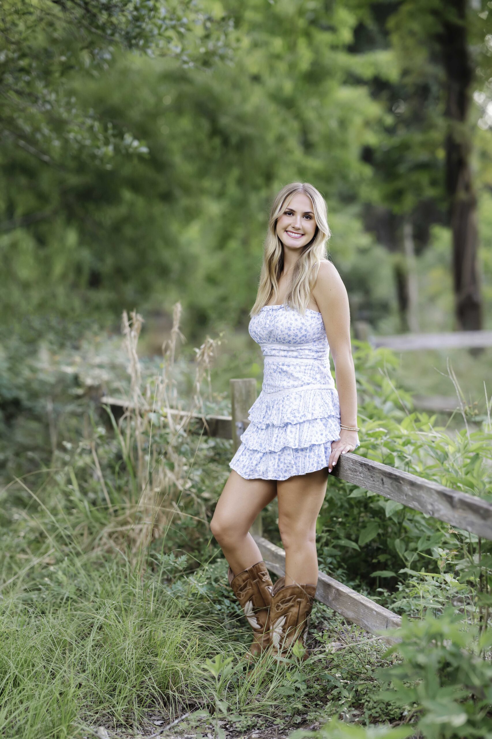 Houston senior photographer in Conroe, TX at Jones Forest